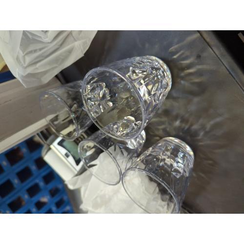 Topsky 10-ounce Water Tumblers | Set of 4 Transparent Unbreakable Drinking Glasses Clear Acrylic Reusable Juice Wine Cups for Home Picnic Party, Dishwasher Safe, Stackable (Transparent)