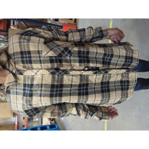 Size M Womens Long Sleeve Button Down Shirt Business Collared Blouse Tops Casual Plaid Flannel Shirt with Pocket