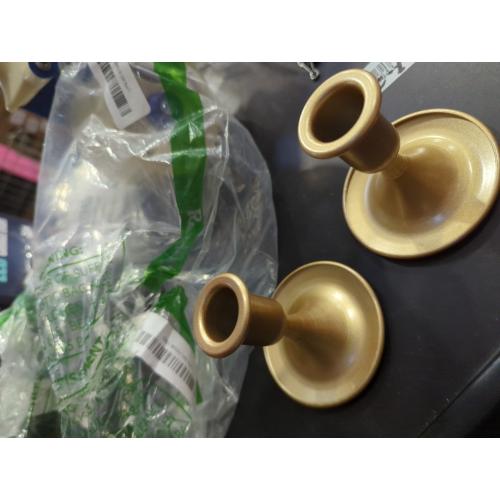 Candlestick Holders Taper Candle Holders, Romadedi Gold Candle Stick Candle Holder for Table Centerpiece, Wedding Reception, Festive Christmas Mantel Decoration or Home Decor, Set of 2