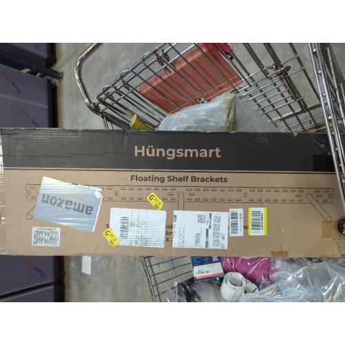 Set of 2 Floating Shelf Brackets 38 inch Multiple Mounting Location Hit 3 Studs Heavy Duty Perfect Bracket for Long Shelf/ Hidden Wall Shelves Support Hardware Kitchen/Living Room/Office (8 inch Rods)