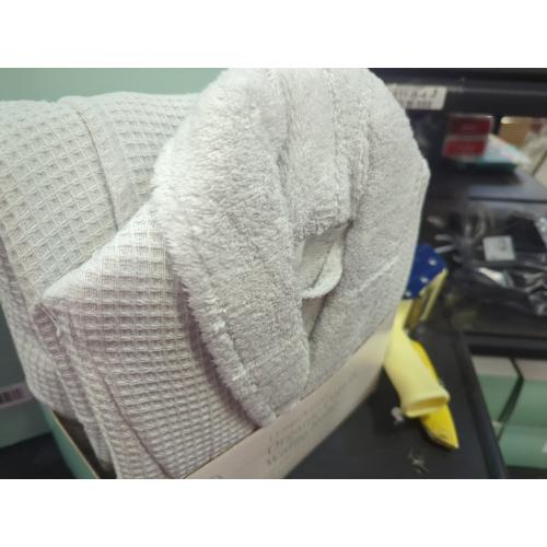 Size Large / X large Color Grey Haven Waffle Large/X-Large Organic Cotton Robe in Lunar Rock