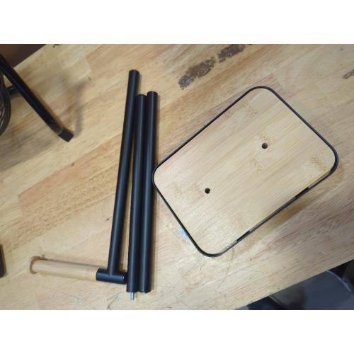 Cameo Bathroom Toilet Paper Free Standing - Tissue Roll Holder, Stainless Steel Rustproof, Non-Slip Stable Bamboo Base