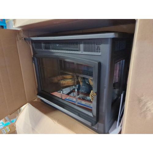 duraflame Freestanding Electric Fireplace Stove Heater with 3D Flame Effect for 1,000 Sq. Ft. Room, Black