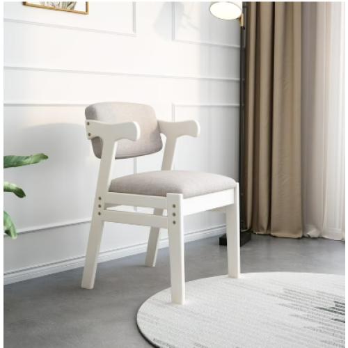 BALANBO Kids Study Chair Rubber Wood Height Adjustable Dining Chair/Office Chair/Leisure Chair（White）