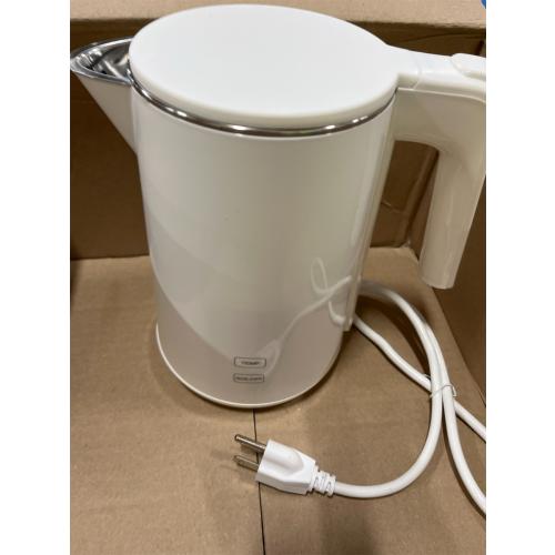 Electric Kettle Fast-Boil Stainless Steel Electric Tea Kettle, Water Boiler with Auto-Shut Off, Cool Touch PP Exterior for Home Office, White