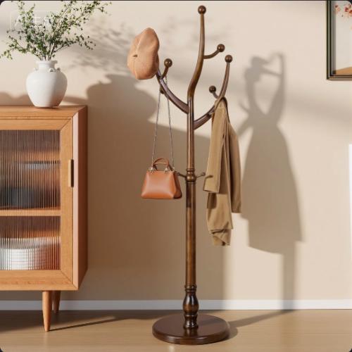 Ameeta Multi Hook Solid Wood Coat Rack Brown