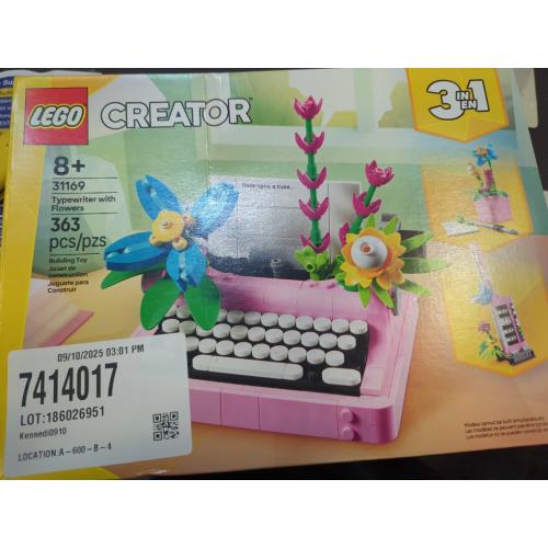 363Pc LEGO Creator Typewriter with Flowers Multi 363 pc