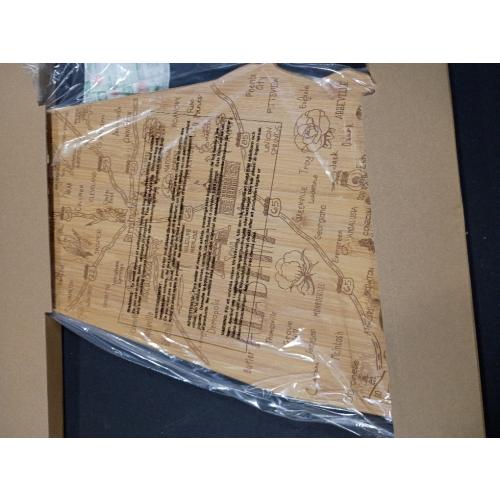 Totally Bamboo Destination Alabama Shaped Cutting Board – Bamboo Charcuterie and Serving Board with Hang Tie for Wall Display