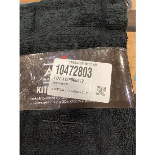 All-Clad Solid Cotton Kitchen Towel, 2 Pack, black