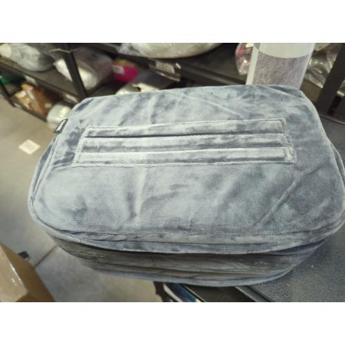 Couch Cup Holder Tray Pillow - Bed, Couch Caddy, Sofa, RV & Car - Holds Drinks, Snacks, Remotes, Phones, Kindle, Tablet | Bed Cup Holder (Grey)