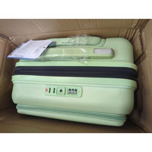 22×14×9 Airline Approved Carry On Luggage with Front Open Pocket, Spinner Wheels, ABS PC Hardshell Small 20inch Suitcase with Protective Cover and Luggage Tag, Avocado Green