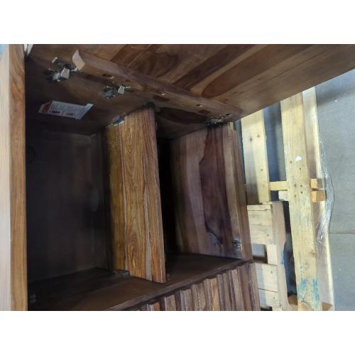 Menomonie Three Door Credenza Solid Wood Accent Cabinet