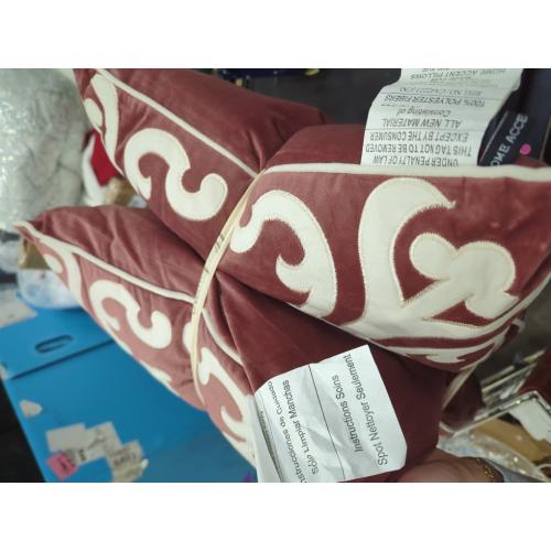 Homey Cozy Decorative Pillows Set of 2 Maroon and White