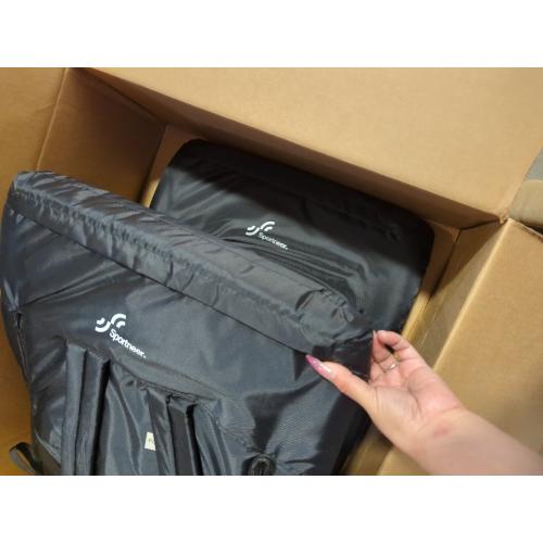 Sportneer Stadium Seats with Back Support: 2.5'' Thick Comfy Cushion 6 Adjustable Angle Bleacher Seat with Armrest - 2 Large Pockets, 2 Cup Holders Stadium Chair for Sport Events Concerts Parks