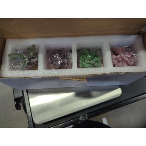 NORRIK BY DESIGN Purple Artificial Faux Succulents in Pots, Mini Purple Fake Plants for Women Desk, Small Realistic Faux Succulents for Home Office Accessories Window Sill Bathroom Bedroom 4 Set