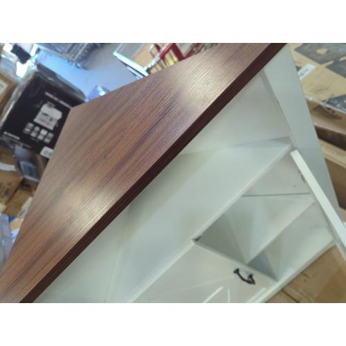 Bathroom Corner Cabinet,Farmhouse Floor Corner Cabinet with Doors and Adjustable Shelves, Freestanding Wooden Storage Hutch Cupboard for Bathroom, Kitchen, Living Room, White