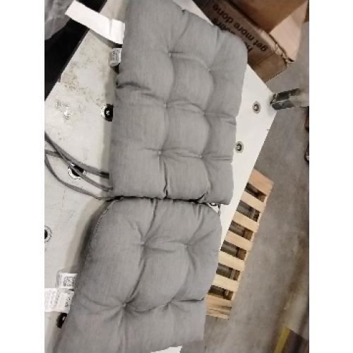 Sweet Home Collection Rocking Chair Cushion Premium Tufted Pads Non Skid Slip Backed Upper and Lower with Ties, 2 Piece Set, Dark Gray