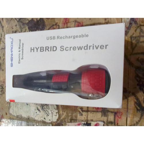 3.6V Cordless Electric Screwdriver Rechargeable portable Mini Rotary Home Gadget，Automatic Manual all in one with LED Light and USB-C Charging Cable RED