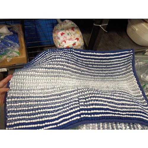 Bathroom Rugs and Mats Sets, 2 Piece Thick Absorbent Chenille Bath Mat Rug Set Non Slip, Soft Shaggy Bath Room Floor Mats for Bathroom, Machine Washable (20 x 32 Plus 16 x 24, Navy)