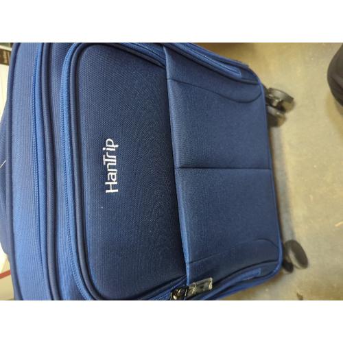 16 Inch Underseat Carry On Luggage with Wheels Softside Small Suitcases Personal Item Bag with Pocket Travel Luggage for Men Women Business Overnight Bag(Blue)