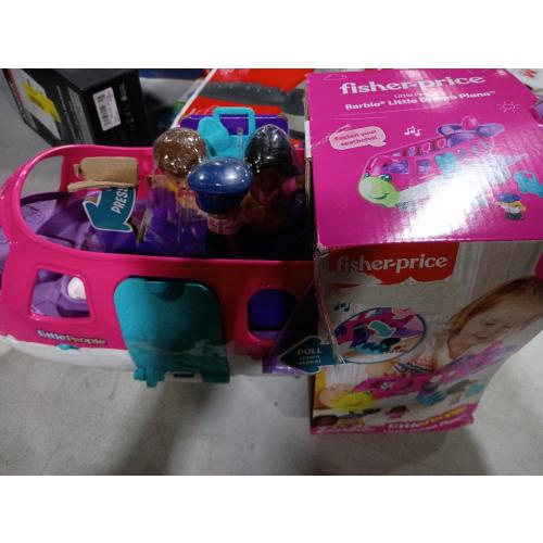 Little People Barbie Toy Airplane with Lights Music and 3 Figures, Little Dream Plane, Toddler Toys