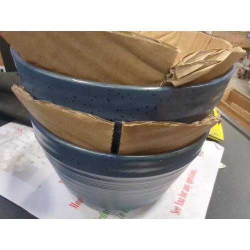 Color blue Gibson - Bee and Willow Milbrook 6 Piece 6 Inch Stoneware Cereal Bowl Set Speckle - Blue