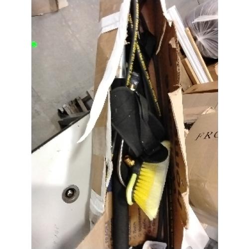 JANZ 24 FT Pressure Washer Telescoping Wand with Power Washer Extension Wands, Brush Head, Gutter Cleaner, 7 Spray Nozzle Tips, 2 Hose Adapters and Support Belt TW-004