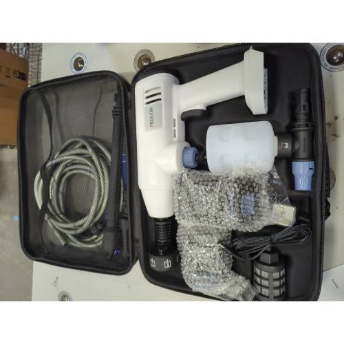 White Portable Cordless Power Washer: With 6-in-1 Nozzle, 2Pc Rechargeable 4.0Ah Battery & Portable Power Cleaner for Car Garden Pet Patio Cleaning
