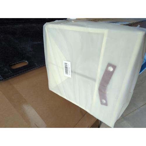 Cream and Brown HNZIGE 11 Inch Cube Storage Bin - Fabric Storage Organizer, Clear Canvas Collapsible Cubby for Home (Cream, 4 PCS)