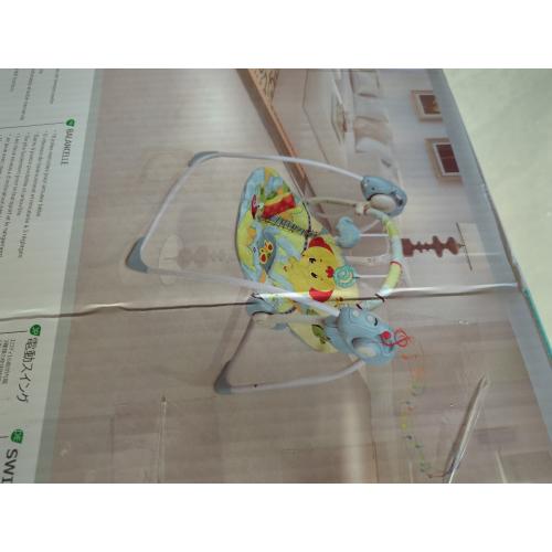 Blue Portable Baby Swings for Infants to Toddler, Compact Automatic Baby Swing with Music, Soothing Baby Swing with Adaptable Speed, Cute Elephant Swing for Baby, 6-25 lbs 0-9 Months