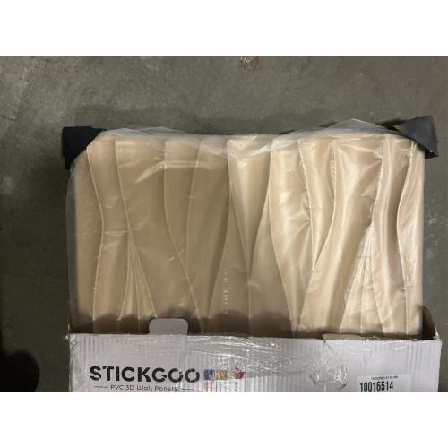 STICKGOO Wave Wall Panels for Interior Wall Decor, Light Oak 3D Wall Panels Accent Wall, Paintable 3D Wall Decor Covering Panels for Living Room Bedroom, Pack of 12 Tiles