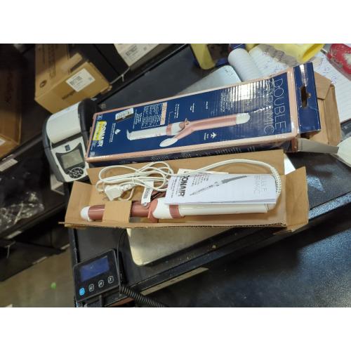 Conair Double Ceramic 1-Inch Curling Iron, 1-Inch Barrel Creates Classic Curls, Hair Curler for Use on Short, Medium, and Long Hair, White