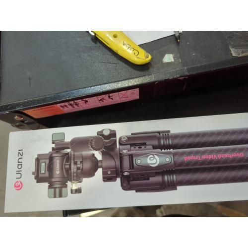 Black ULANZI JJ06 73.6 Carbon Fiber Video Tripod, Horizontal Tripod w Central Column,Handle and UKA Quick Release Plate for Cameras/DSLR/Camcorder, Dual 360° Pan Head, Weight 3.88 lbs, Maxload 39.7 lbs