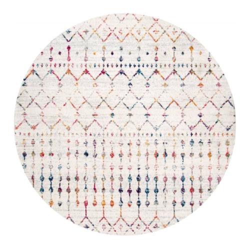 Blythe Modern Moroccan Trellis 8 ft. Light Multi Round Rug