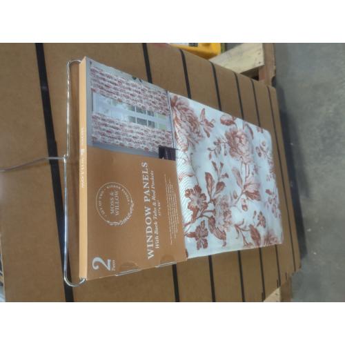 2pc Moss & Willow Window Panels With Back Tabs & Rod Pockets 37 x 84