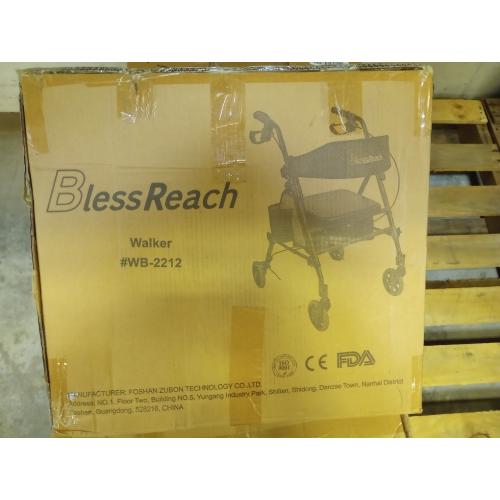 Helavo All Terrain Upright Walker with Flat-Free Solid Rubber Tires - Outdoor Stand Up Walker for Seniors - Tall Standing Rollator with Seat