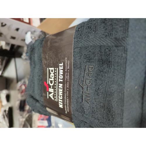 All-Clad Solid Kitchen Towel: Highly Absorbent, Super Soft Long Lasting - 100% Cotton, 17x30 Tea Towel for Cleaning & Drying Dishes, Pans, Glassware, or Countertops, (3-Pack), Black