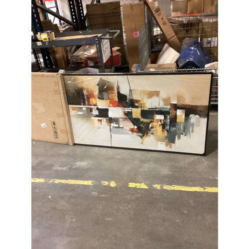 Yellow Abstract Wall Art for Living Room - Modern Wall Art - Framed Large Wall Decor - Canvas Pictures for Bedroom, Office, Above Bed - Contemporary Artwork for Home Decor 29×58IN