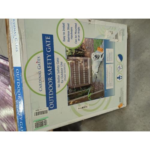 Cardinal Gates SS30OD Outdoor Baby Gate for Top of Stairs-Adjustable Outdoor Dog Gate-Aluminum Safety Gate for Kids & Pets - Can Install at Angles - 27 to 42.5 Inches Wide - White - USA Based Company