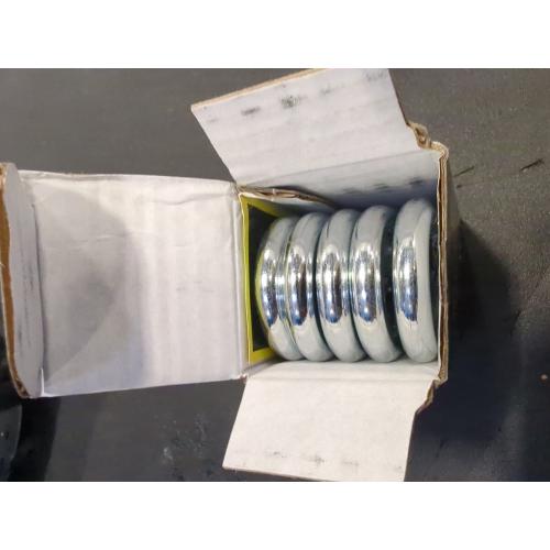 Silver Carabiner Clip 5 Pack - Multipurpose Heavy Duty Snap Hooks - Small and Large Clips for Keys - Carribeaner Hook