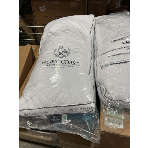 Pacific Coast Bed Pillows for Side and Back Sleepers, Feather and Down Hotel Pillows with 100% Cotton Shell, Medium Supportive, Downproof, King Size 2 Pack