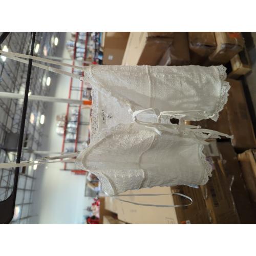 Women's Sexy Lace Up Padded Camisoles Spaghetti Straps V-Neck  Crop Tops Y2K Cami Shirt Streetwear. Size small