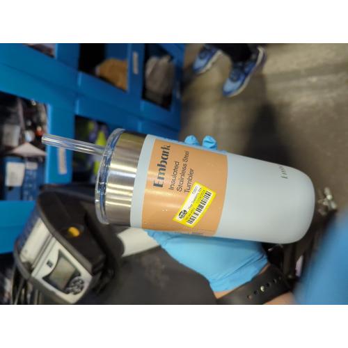 20oz Stainless Steel Straw Tumbler Light Blue - Embark ?