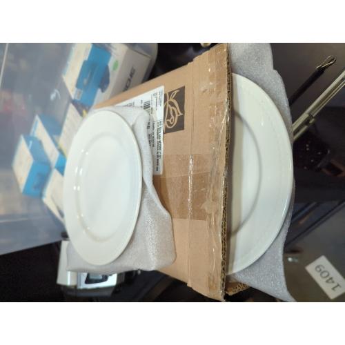 6pcs Salad Dessert Plate 7.5inch White Porcelain Dinner with Round Flat Design Good for the Gift