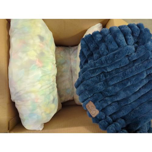 Bedsure Cute Cat Couch for Pets - Fluffy Cat Sofa with Premium Soft Corduroy Fleece, Fuzzy Pet Couch Bed with Removable Washable Cover, Supportive Pet Chair for Indoor Cats, 24inch, Night Blue