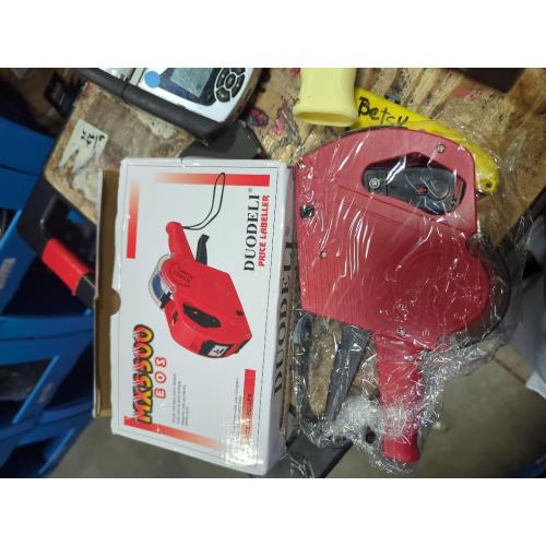 Price Gun,Handheld Price Tag Gun Red Pricing Gun with Extra 10,000 Pad Labels and 2 Pack of Inks Price Guns Tool Set for Retail, Price Stamp for Groceries Price Labeling