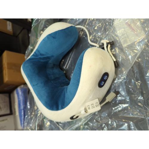 white and blue Multifunctional Neck Electric Masage U-Shaped Pillow: Simulates Hand Masage on The Neck, Recreating a Real Massage Experience (Dark Blue)