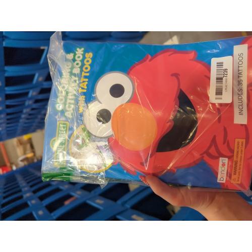 2 pack 35  Sesame Street Temporary Tattoos Kids Coloring Book Party Favors Bundle