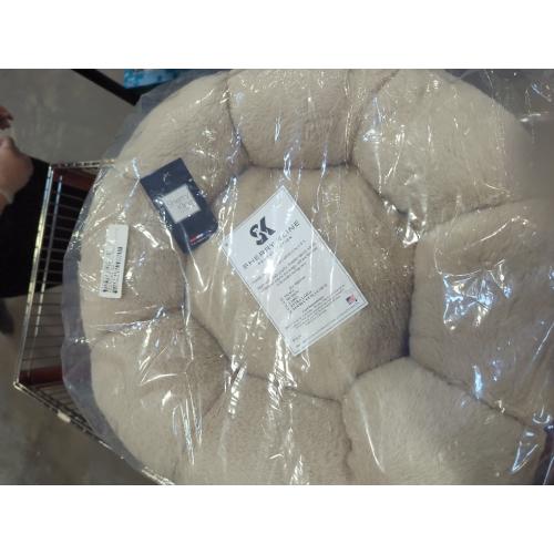 Sherry Kline Pets “Daisy Round” Donut Shape Calming Bed for Dogs and Cats, from Soft Faux Fur, Available in 4 Sizes, Machine Washable