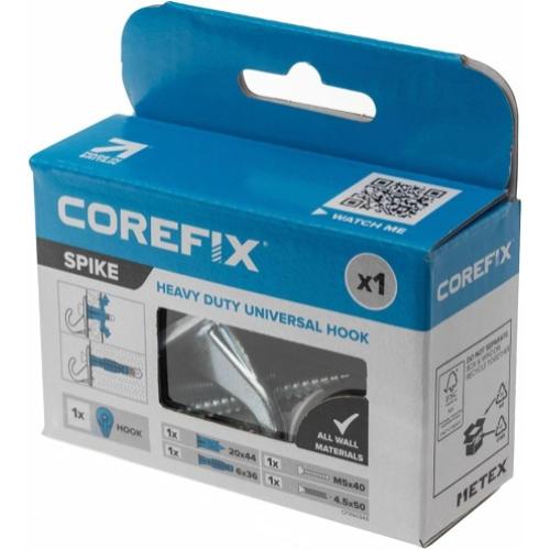 Corefix Spike Large Wall Hook Nickel Finish, Silver